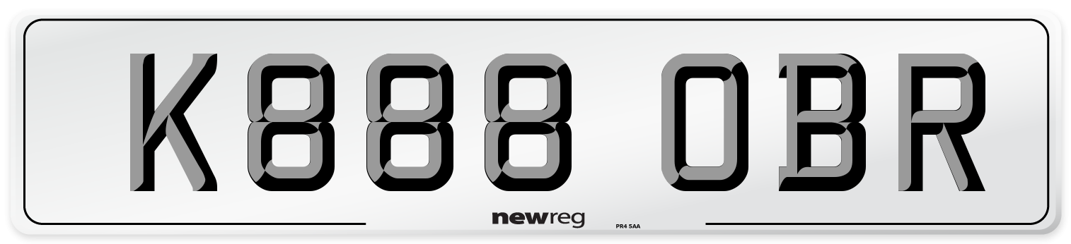 K888 OBR Number Plate from New Reg